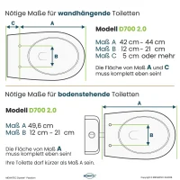 MEWATEC | D700 2.0 | Fernbedienung | Föhn | Sitzheizung | Edelstahlduscharm | Nachtlicht