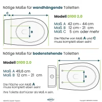 MEWATEC | D100 2.0 | Seitenbedienung | Sitzheizung | Nachtlicht | Edelstahlduscharm