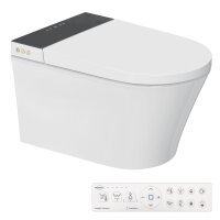 MEWATEC Dusch-WC Komplettset Florence Pro F2000 mit Betätigungsplatte F120W | Kunststoff | rund | matt | weiß