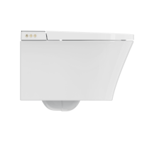 MEWATEC Dusch-WC Komplettset Florence Pro F2000 mit Betätigungsplatte F140B | Kunststoff | eckig | matt | schwarz
