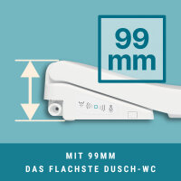 MEWATEC | Ohio O800 U-FB1 | Fernbedienung | Edelstahlduscharm | Sitzheizung | U-Form