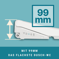 MEWATEC | Ohio O800 V-FB1 | Fernbedienung | Edelstahlduscharm | Sitzheizung | V-Form