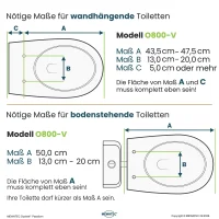 MEWATEC | Ohio O800 V-FB1 | Fernbedienung | Edelstahlduscharm | Sitzheizung | V-Form