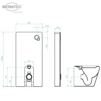 MEWATEC Sanitärmodul MagicWall© 2.0 LED für bodenstehende Keramiken | schwarz MW210B