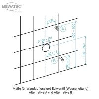 MEWATEC Sanitärmodul MagicWall© 2.0 LED für bodenstehende Keramiken | schwarz MW210B