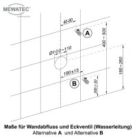 MEWATEC Sanitärmodul MagicWall© 2.0 LED  für bodenstehende Keramiken | weiß MW210W