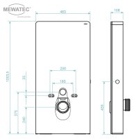 MEWATEC | Sanitärmodul | MagicWall 2.0 LED touch | weiße Glasfront | Touch-Sensor | wandhängende Keramiken | LED-Beleuchtung