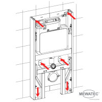 MEWATEC Sanitärmodul MagicWall© touch Sensor für wandhängende Keramiken | schwarz MW120B