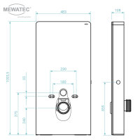 MEWATEC Sanitärmodul MagicWall© touch Sensor für wandhängende Keramiken | schwarz MW120B