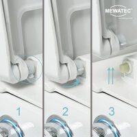 MEWATEC | EasyUp Basic | Edelstahlduscharm | Soft-Close