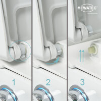 MEWATEC EasyUp Premium Dusch WC Komplettanlage wandhängend,spülrandlos - mit 4 Kalkschutzfiltern