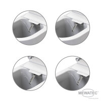 MEWATEC EasyUp Premium Dusch WC Komplettanlage wandhängend,spülrandlos - mit 4 Kalkschutzfiltern